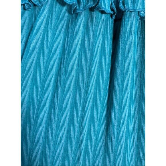 L Love Women's Size Small Chevron Adjustable Strap Neckline Maxi Dress Turquoise - Picture 7 of 16
